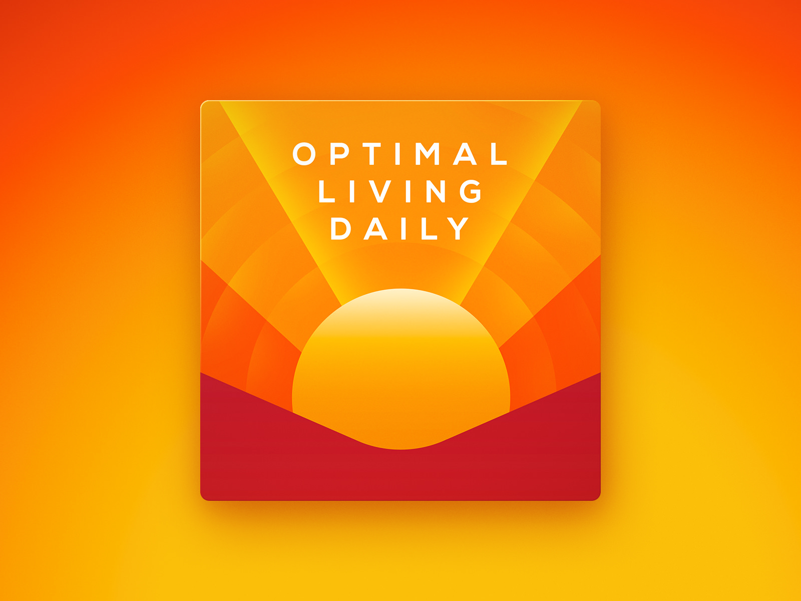 Apple featuring graphics for the Optimal Living Daily podcast